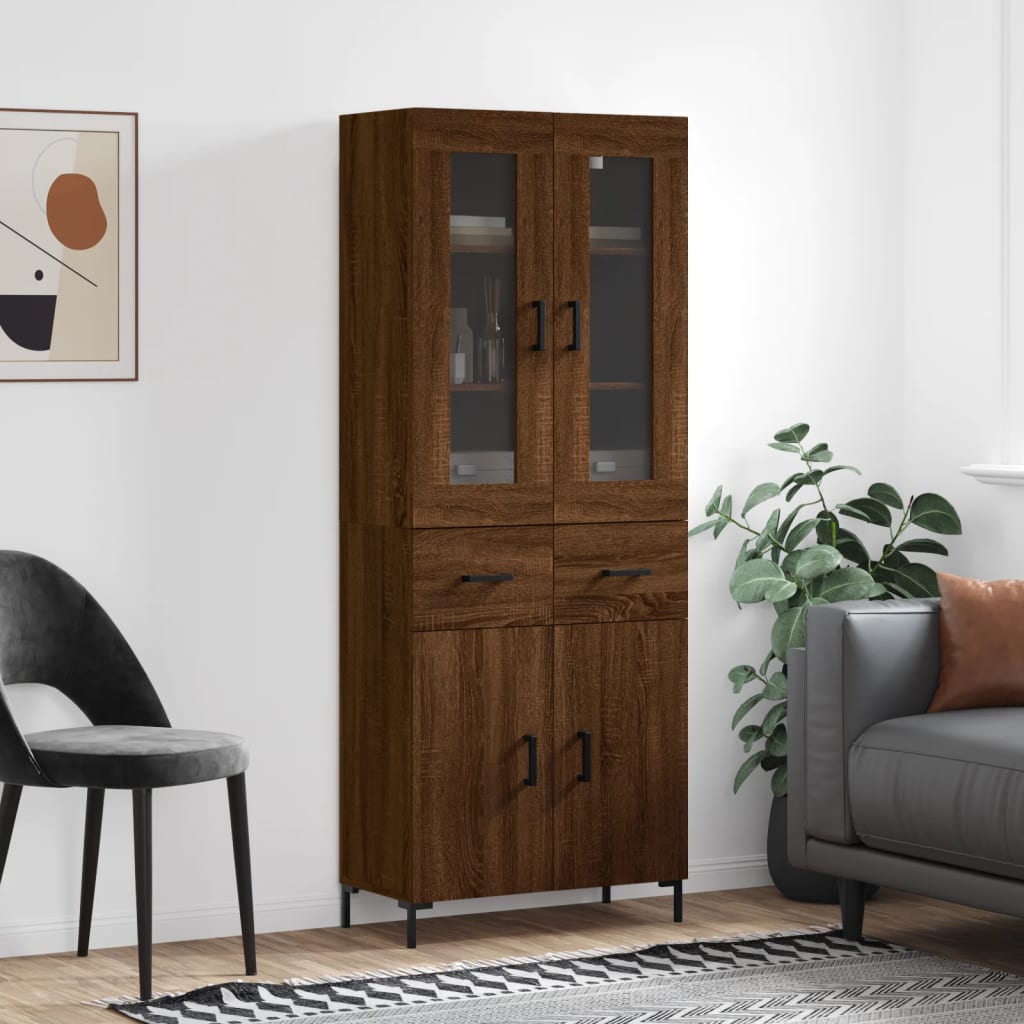 Highboard 69.5X34X180 Cm Engineered Wood