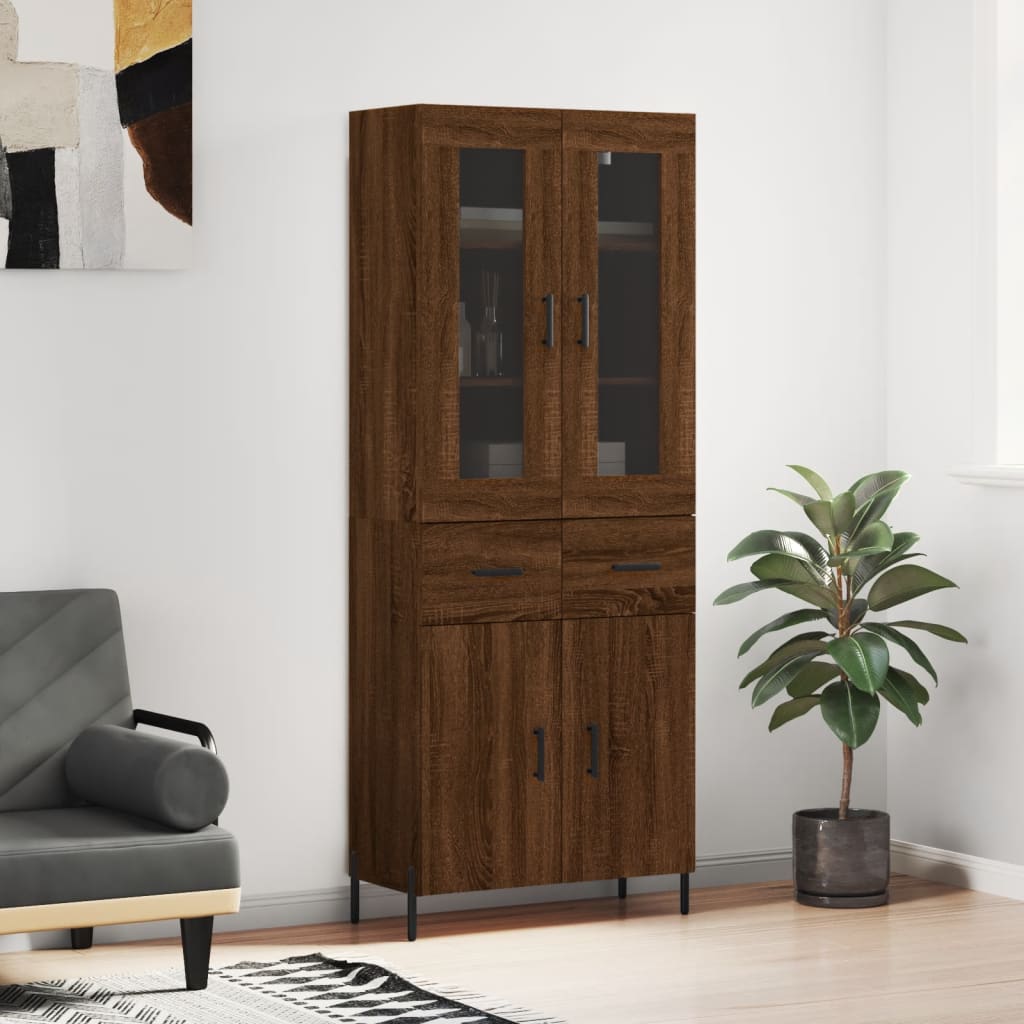 Highboard 69.5X34X180 Cm Engineered Wood