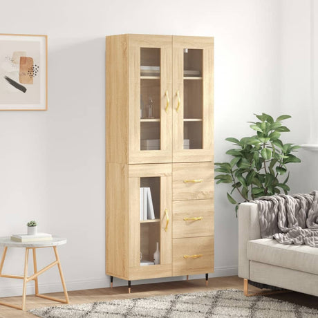 Highboard 69.5X34X180 Cm Engineered Wood