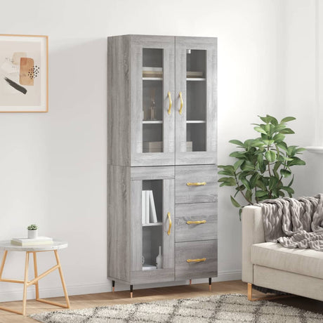 Highboard 69.5X34X180 Cm Engineered Wood