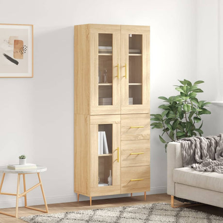 Highboard 69.5X34X180 Cm Engineered Wood