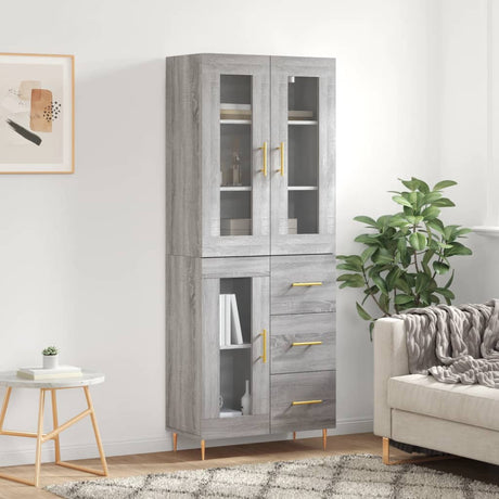 Highboard 69.5X34X180 Cm Engineered Wood