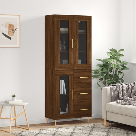 Highboard 69.5X34X180 Cm Engineered Wood