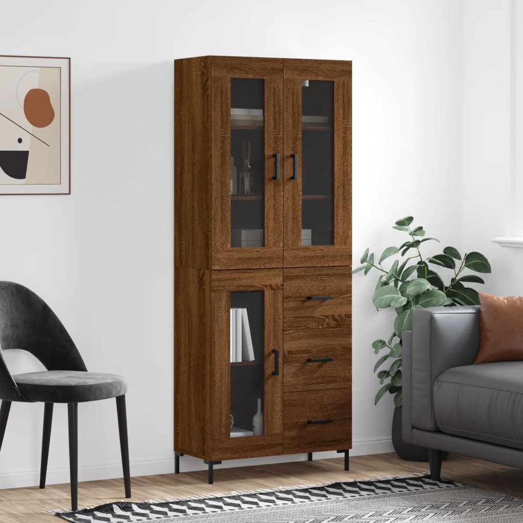 Highboard 69.5X34X180 Cm Engineered Wood