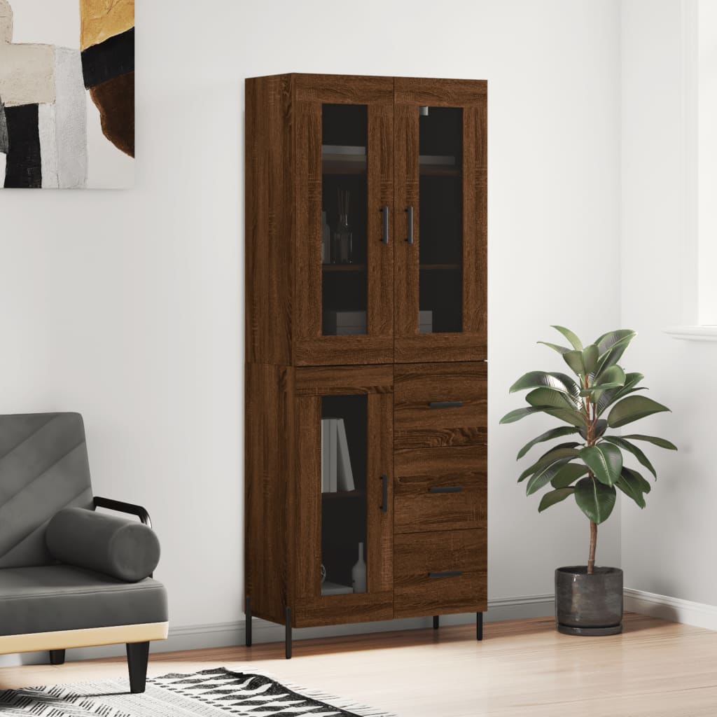 Highboard 69.5X34X180 Cm Engineered Wood