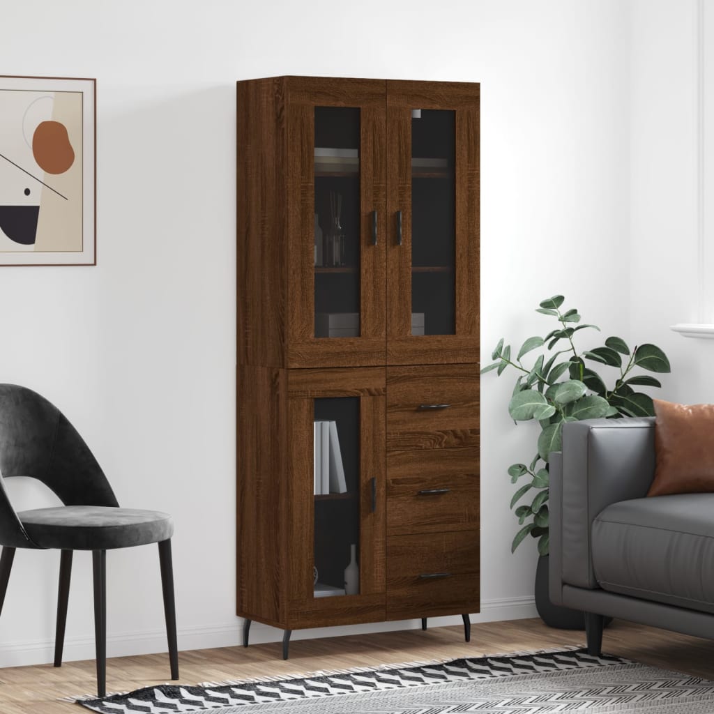 Highboard 69.5X34X180 Cm Engineered Wood