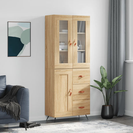 Highboard 69.5X34X180 Cm Engineered Wood