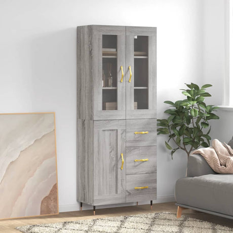 Highboard 69.5X34X180 Cm Engineered Wood