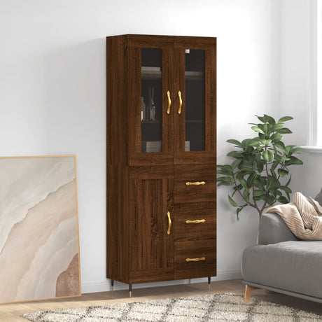 Highboard 69.5X34X180 Cm Engineered Wood