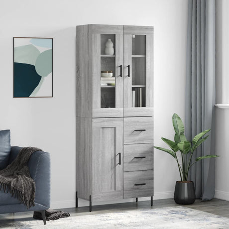Highboard 69.5X34X180 Cm Engineered Wood