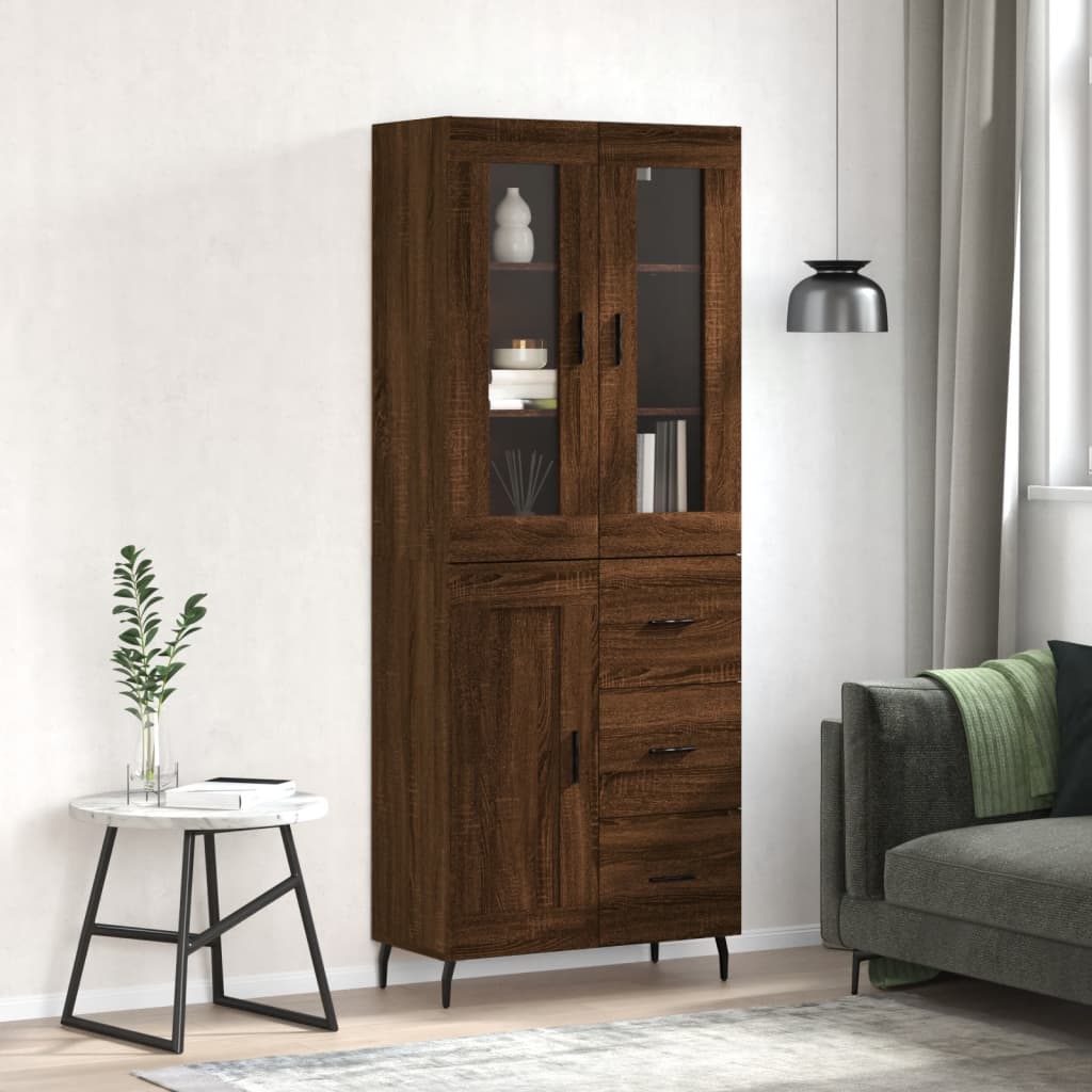 Highboard 69.5X34X180 Cm Engineered Wood