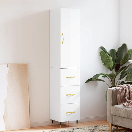Highboard 34.5X34X180 Cm Engineered Wood