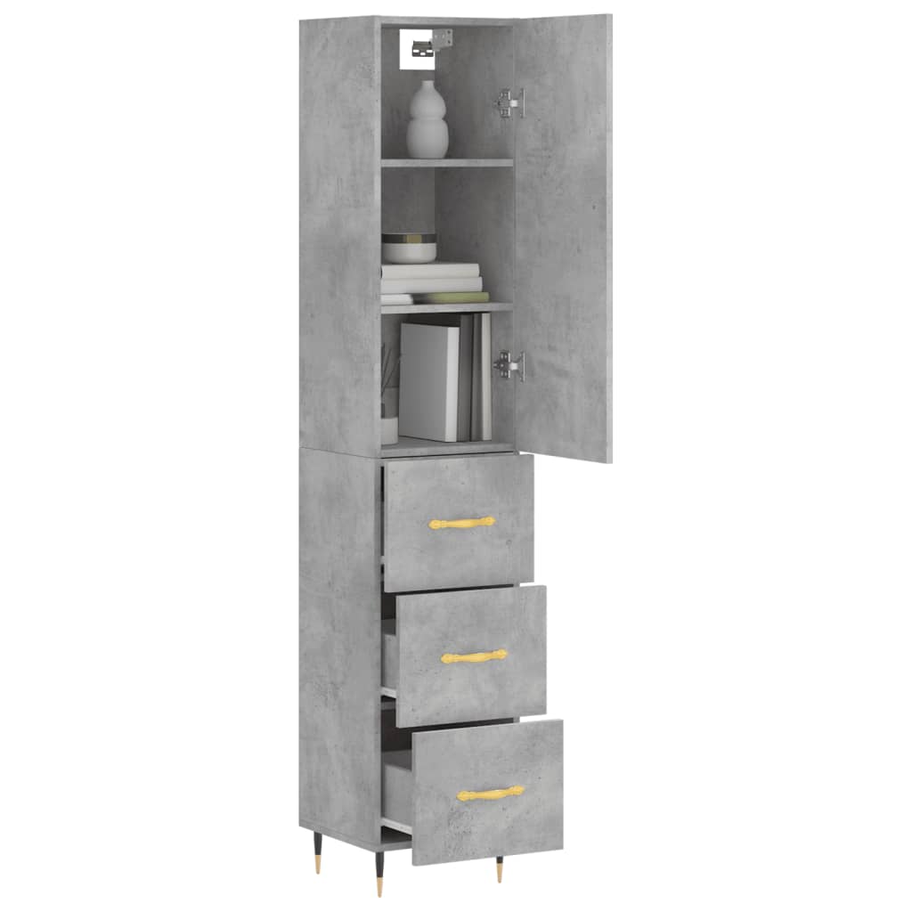 Highboard 34.5X34X180 Cm Engineered Wood