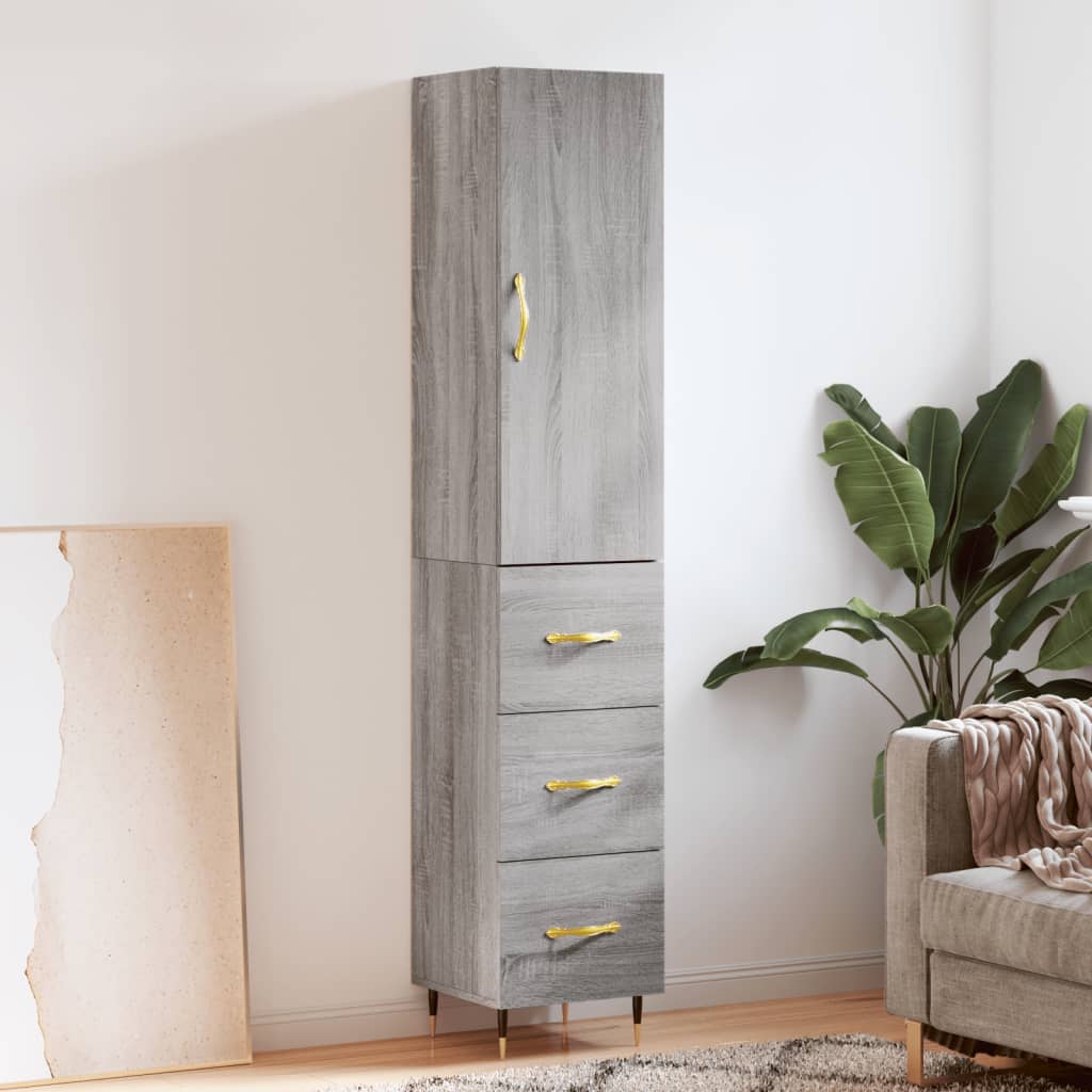 Highboard 34.5X34X180 Cm Engineered Wood