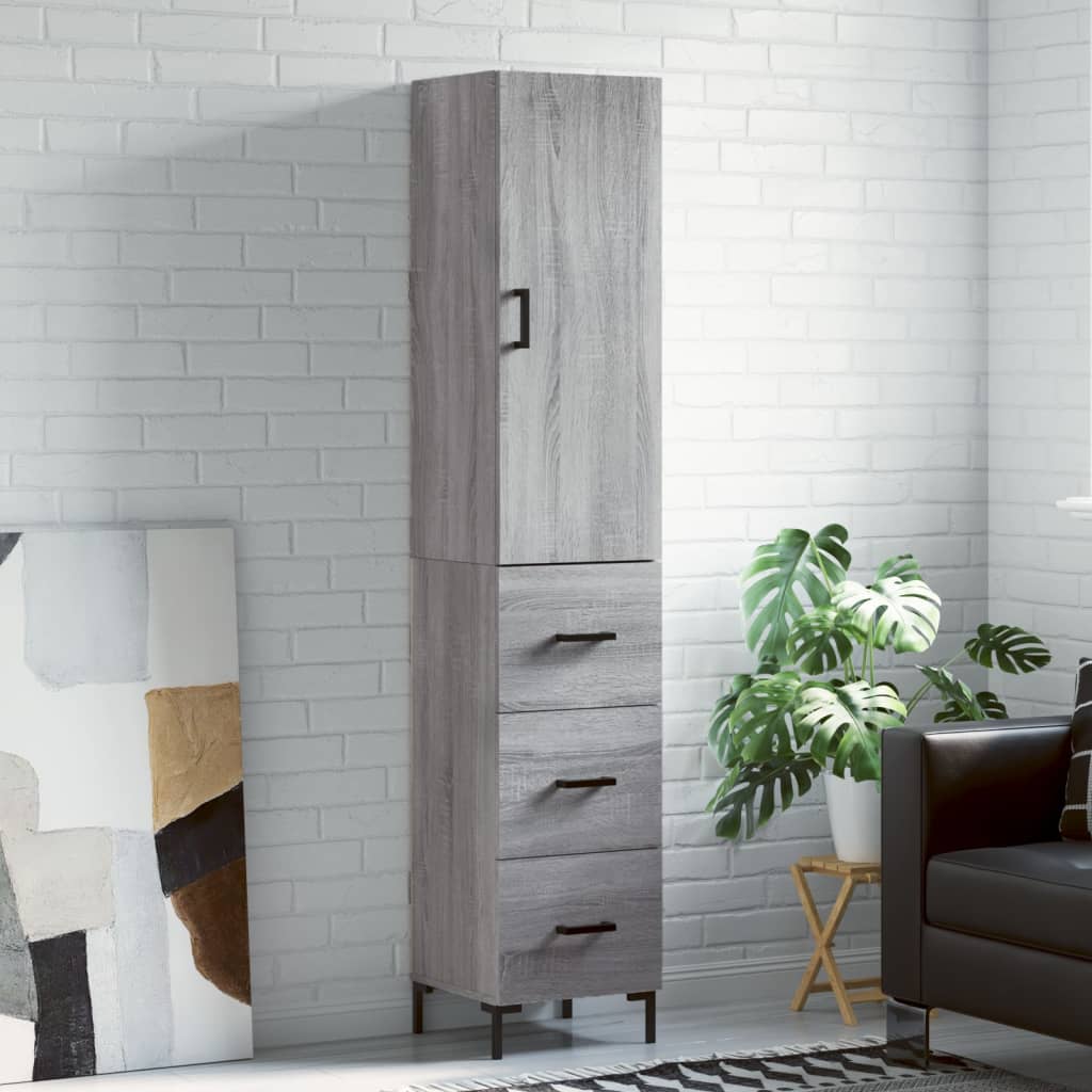 Highboard 34.5X34X180 Cm Engineered Wood