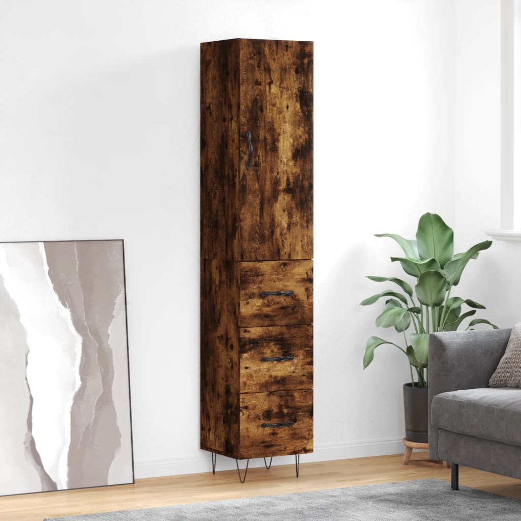 Highboard 34.5X34X180 Cm Engineered Wood