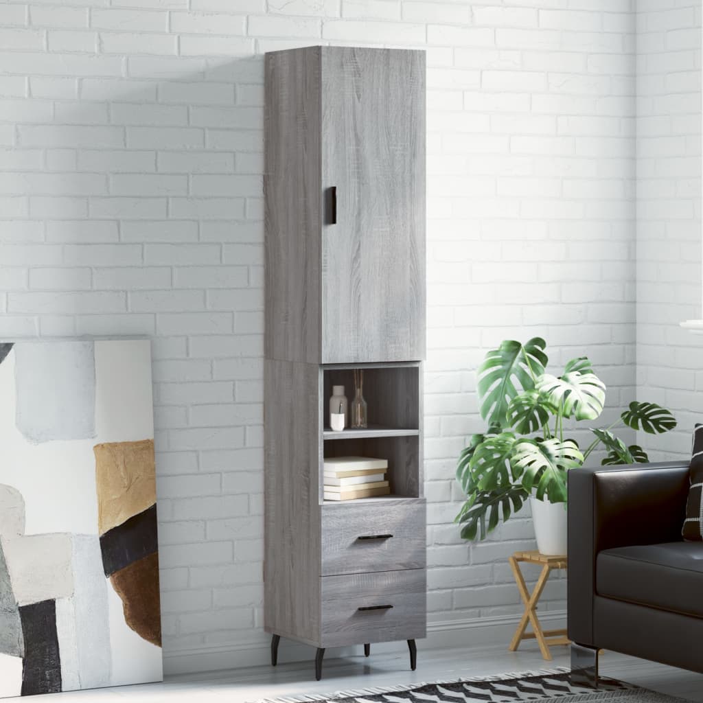 Highboard 34.5X34X180 Cm Engineered Wood