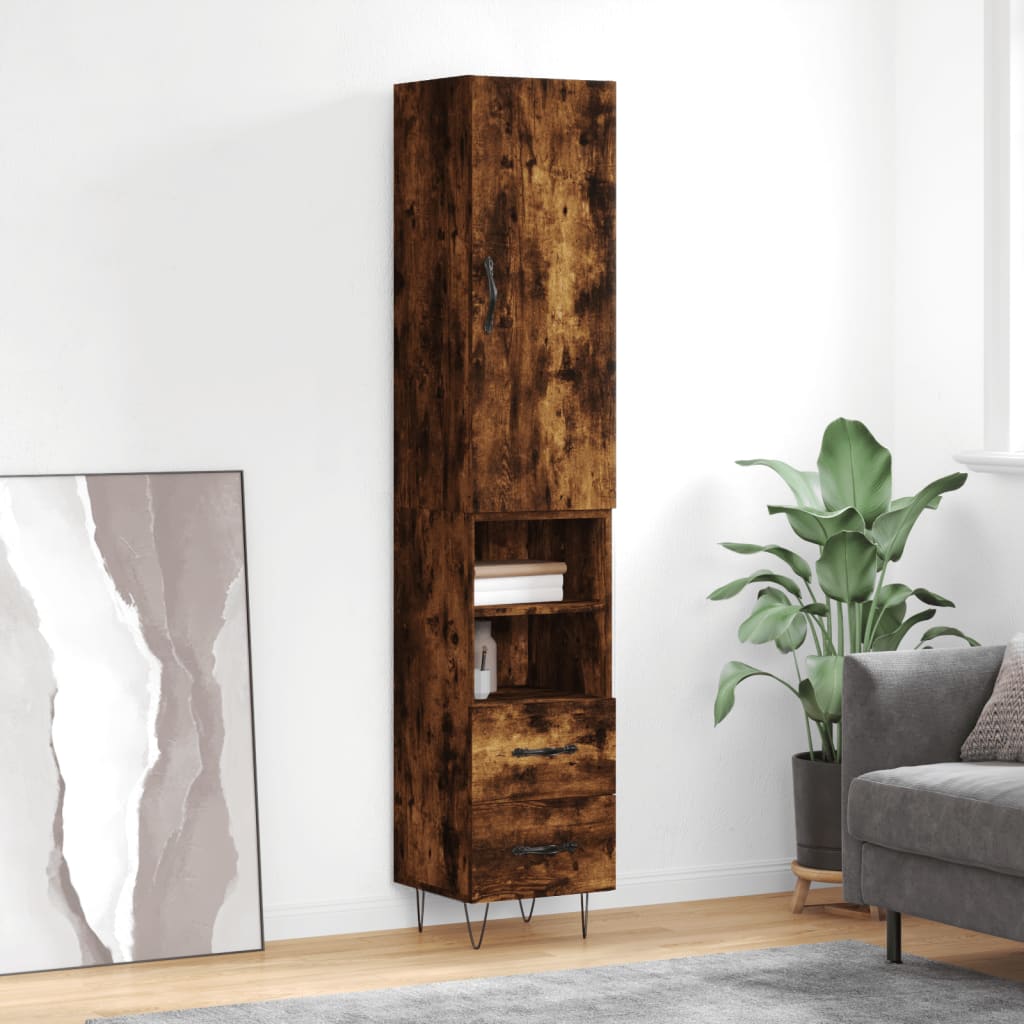 Highboard 34.5X34X180 Cm Engineered Wood