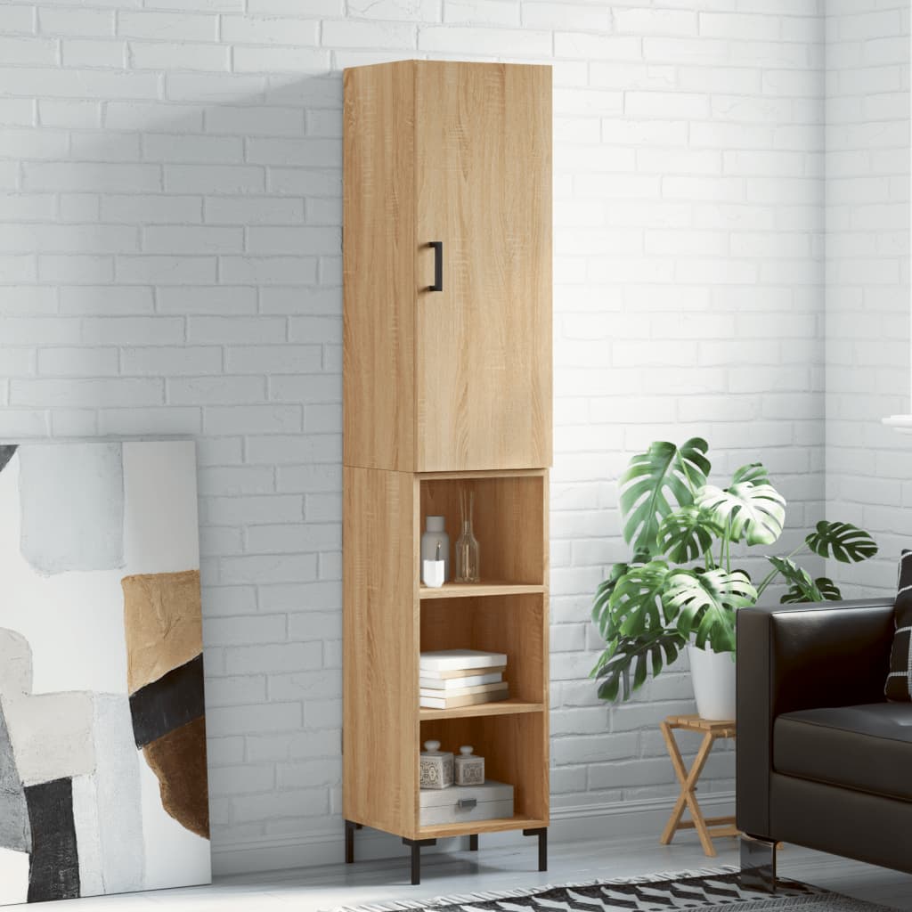 Highboard 34.5X34X180 Cm Engineered Wood