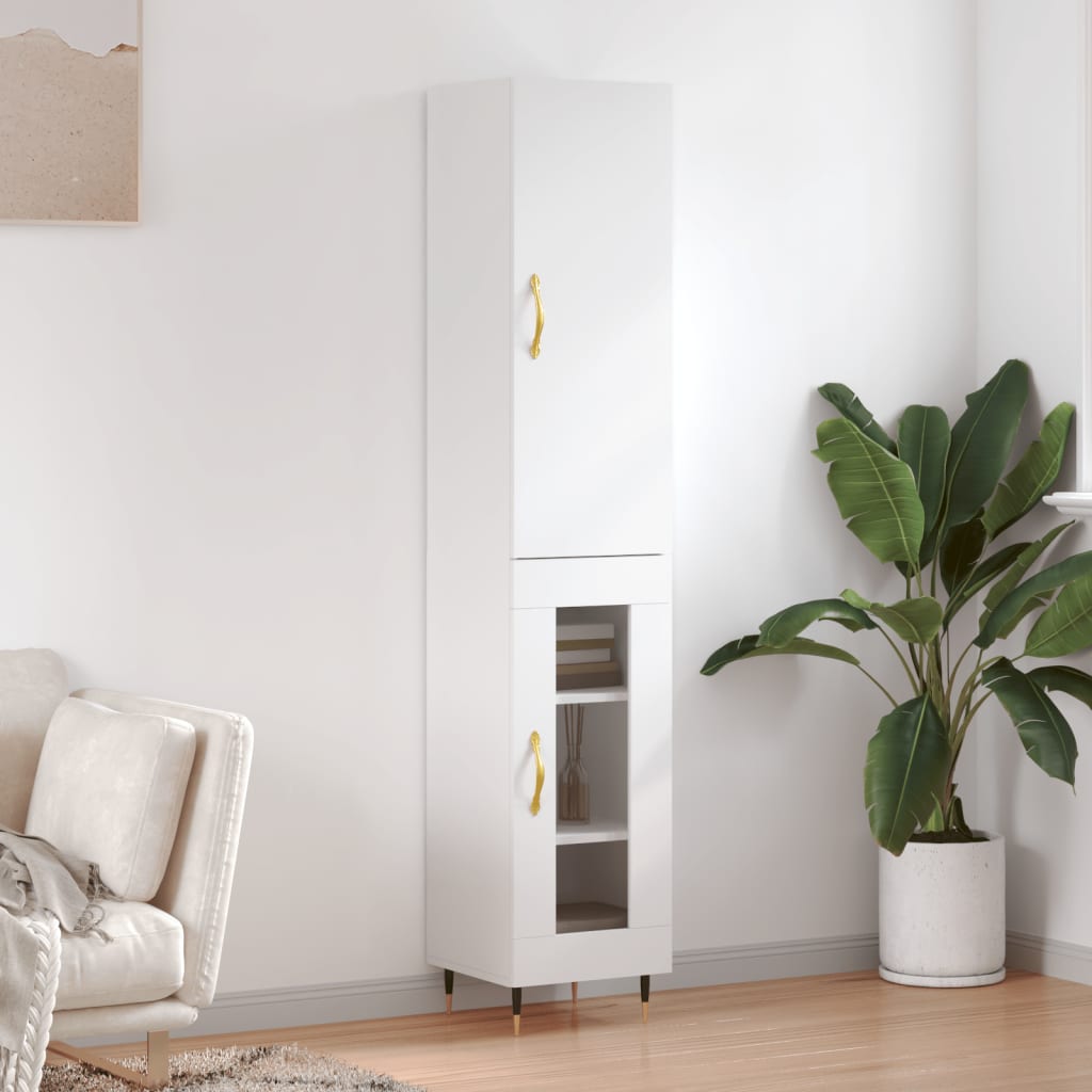 Highboard 34.5X34X180 Cm Engineered Wood