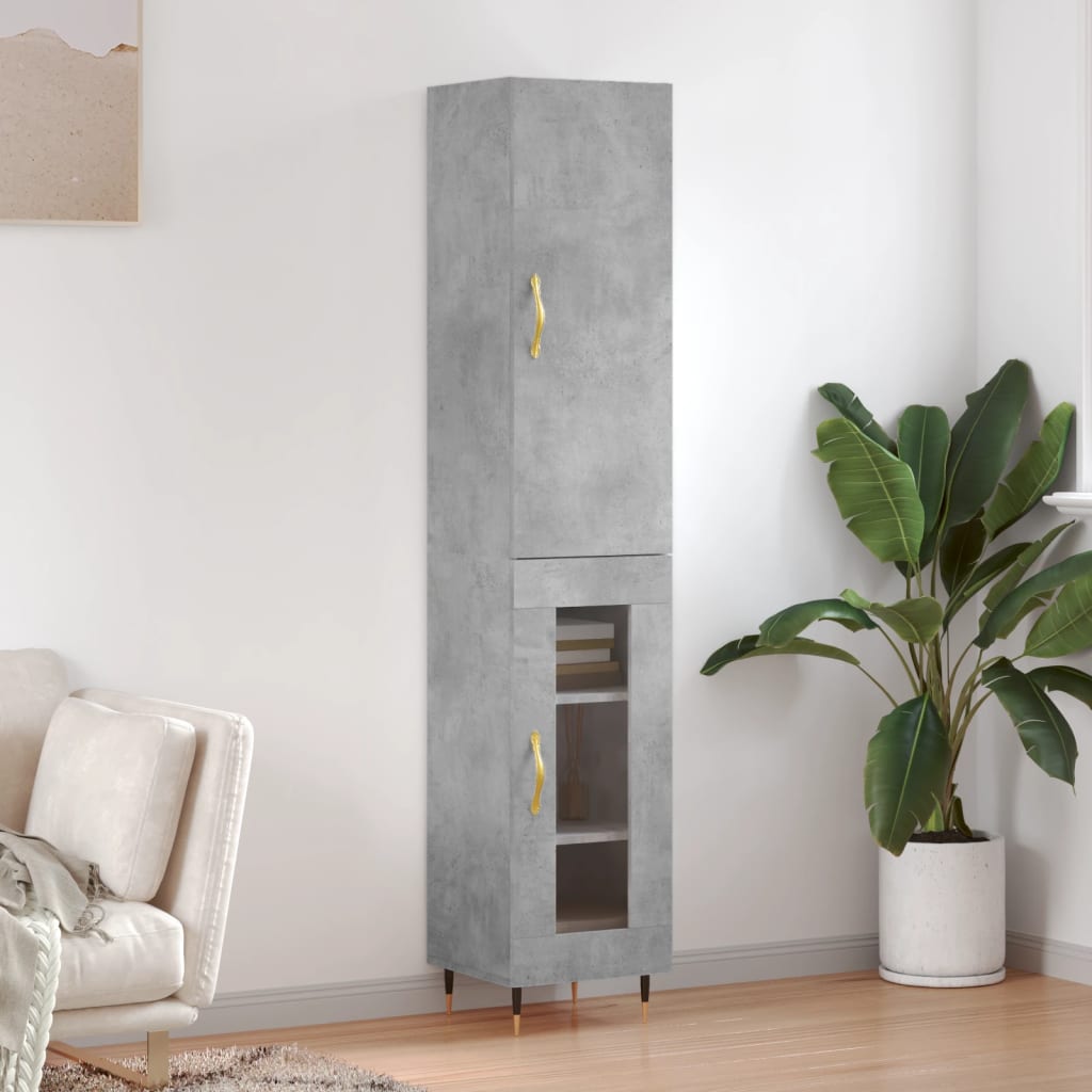 Highboard 34.5X34X180 Cm Engineered Wood