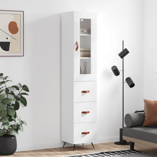 Highboard 34.5X34X180 Cm Engineered Wood