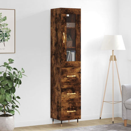 Highboard 34.5X34X180 Cm Engineered Wood