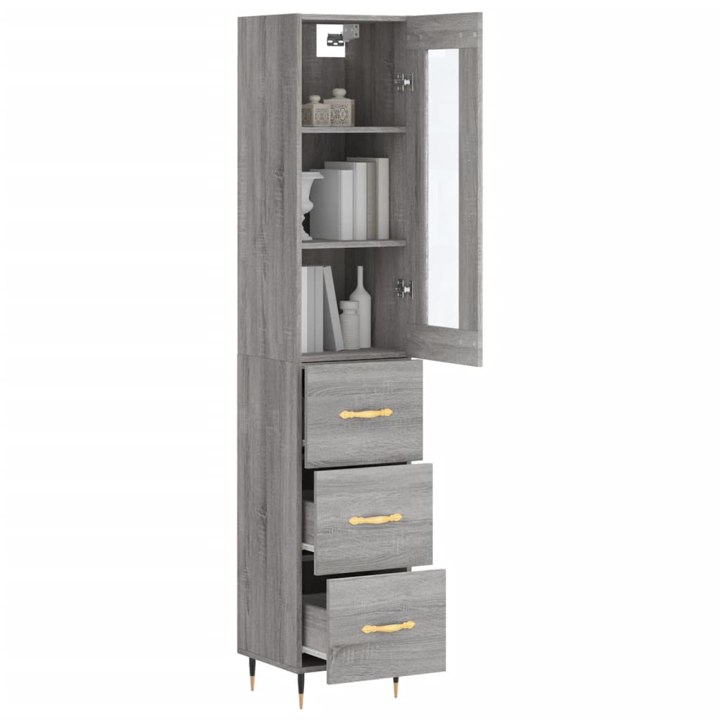 Highboard 34.5X34X180 Cm Engineered Wood