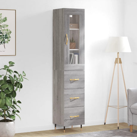 Highboard 34.5X34X180 Cm Engineered Wood