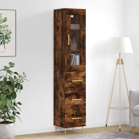 Highboard 34.5X34X180 Cm Engineered Wood