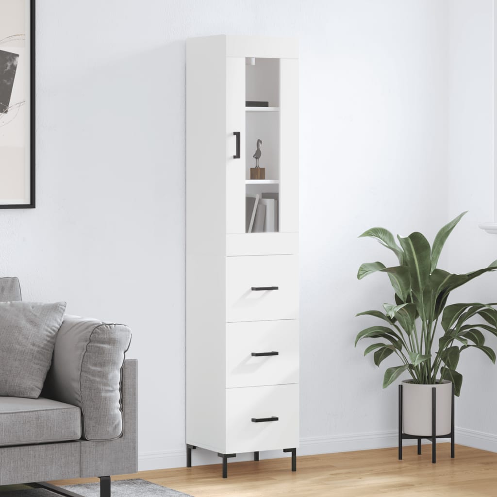Highboard 34.5X34X180 Cm Engineered Wood