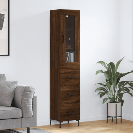 Highboard 34.5X34X180 Cm Engineered Wood