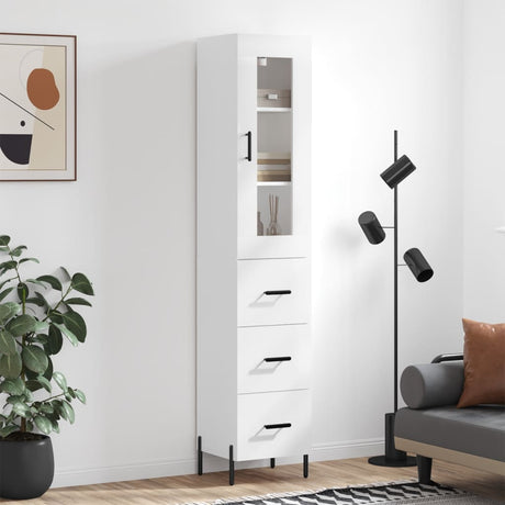 Highboard 34.5X34X180 Cm Engineered Wood