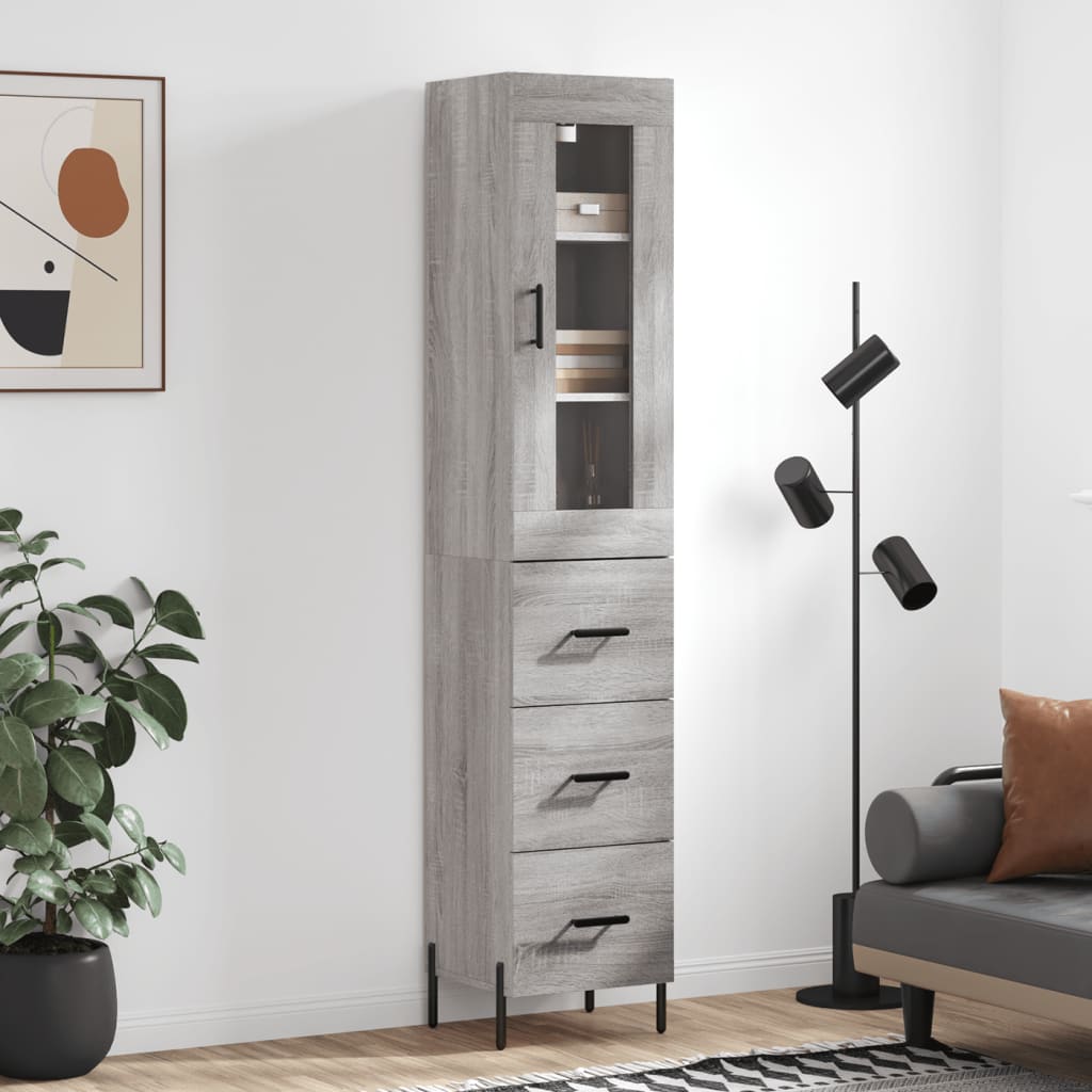 Highboard 34.5X34X180 Cm Engineered Wood