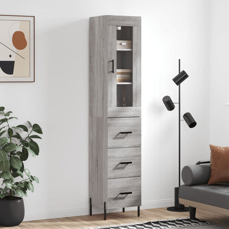 Highboard 34.5X34X180 Cm Engineered Wood