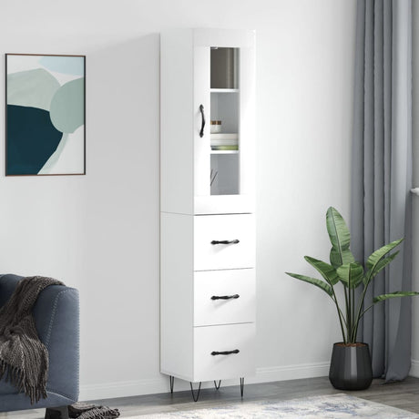 Highboard 34.5X34X180 Cm Engineered Wood