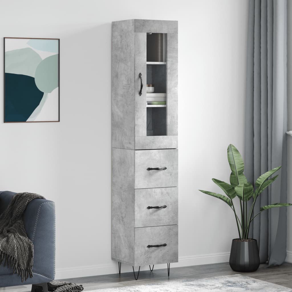 Highboard 34.5X34X180 Cm Engineered Wood
