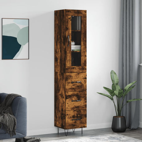 Highboard 34.5X34X180 Cm Engineered Wood