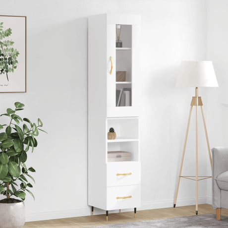 Highboard 34.5X34X180 Cm Engineered Wood