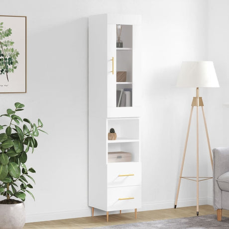 Highboard 34.5X34X180 Cm Engineered Wood