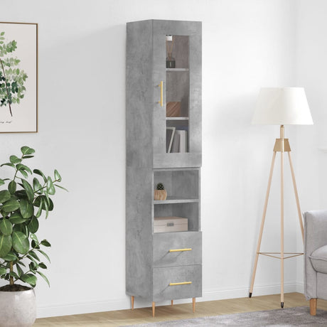 Highboard 34.5X34X180 Cm Engineered Wood