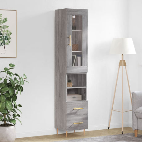 Highboard 34.5X34X180 Cm Engineered Wood