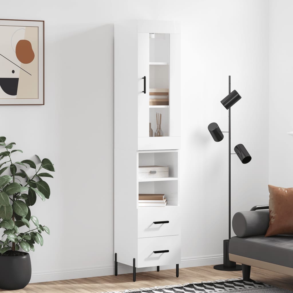 Highboard 34.5X34X180 Cm Engineered Wood