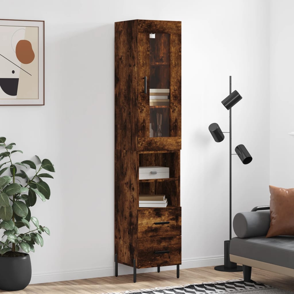 Highboard 34.5X34X180 Cm Engineered Wood