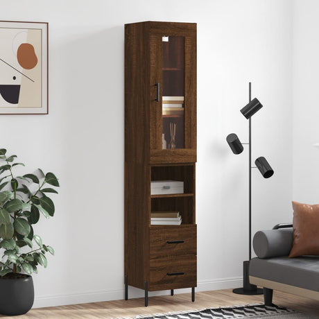 Highboard 34.5X34X180 Cm Engineered Wood