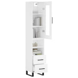 Highboard White 34.5x34x180 cm Engineered Wood