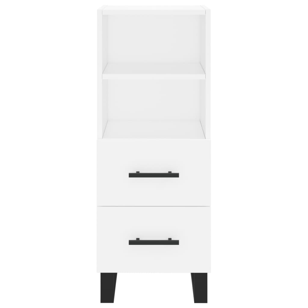 Highboard White 34.5x34x180 cm Engineered Wood