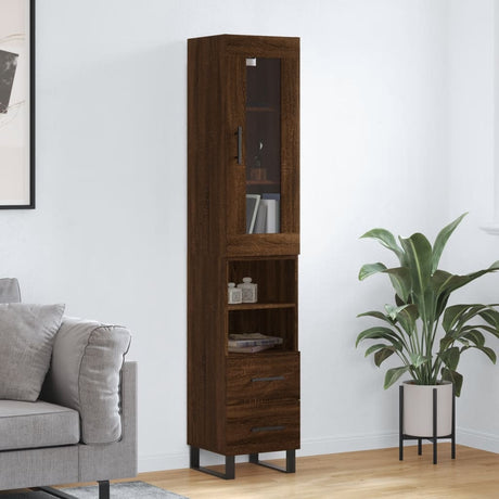 Highboard 34.5X34X180 Cm Engineered Wood
