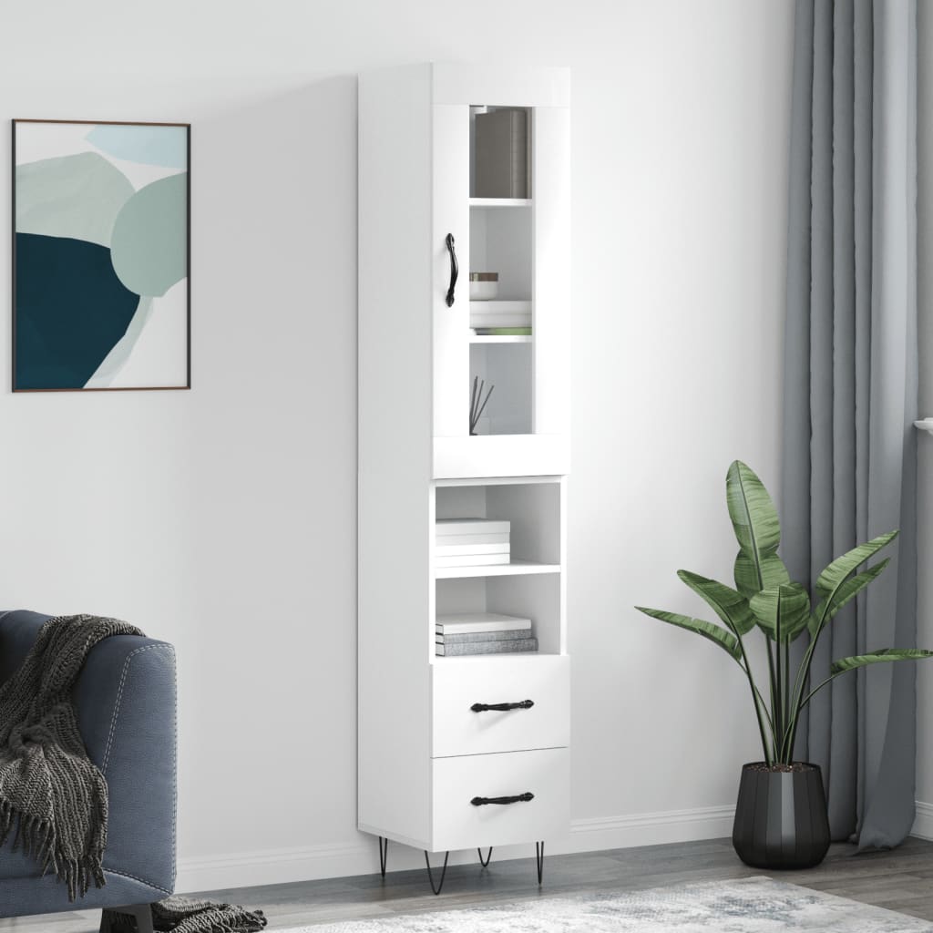 Highboard 34.5X34X180 Cm Engineered Wood