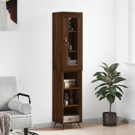 Highboard 34.5X34X180 Cm Engineered Wood